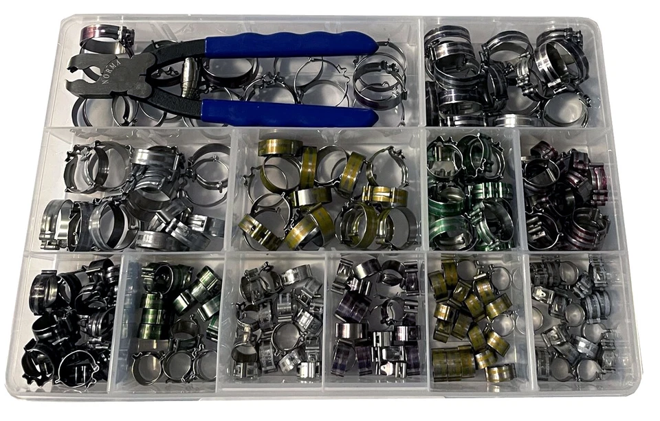 NORMA COBRA HOSE CLIPS CLAMPS AUTOMOTIVE KIT 240 PIECES WITH INSTALLATION PLIERS - image 2 of 4