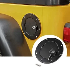 Lock +Key+ Black Bolt-On Gas Fuel Tank Door Cover Cap For Jeep Wrangler JK 07-17