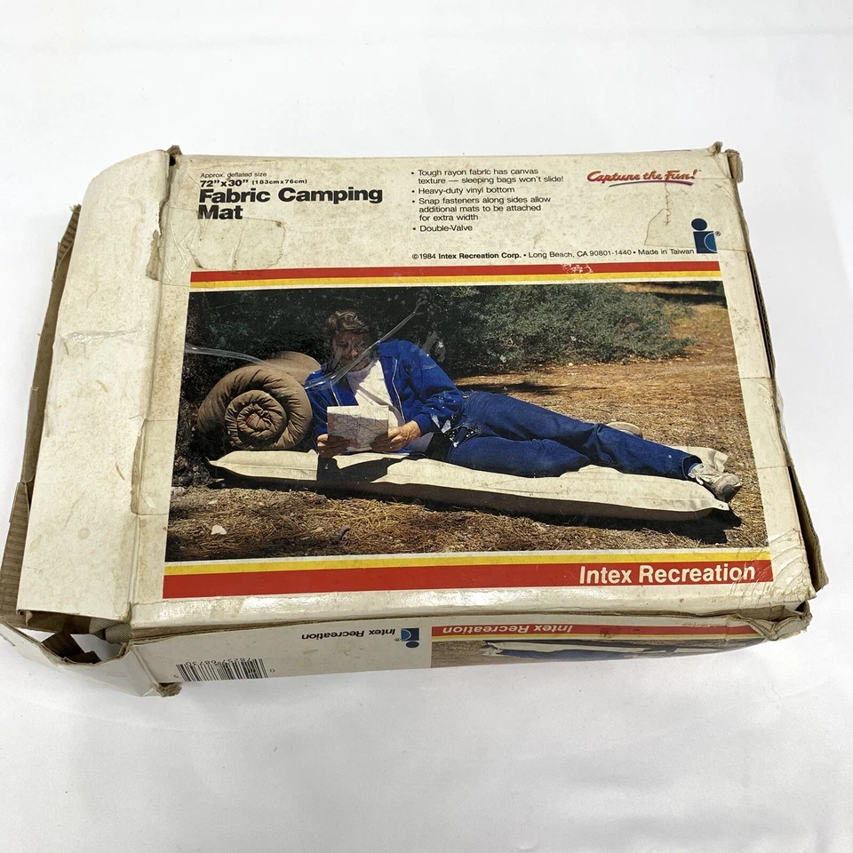 VTG Intex Fabric Camping Mat 72" x30" 1984 Pink 80s Retro Durable - Image 4 of 4