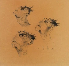 Imaginary Heads by Franz Sedlacek 1935 – Surrealist Grotesque Expressionist Art