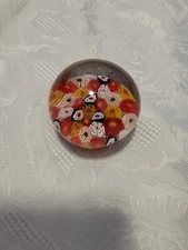 Vintage Millefiori Art Glass Paperweight 