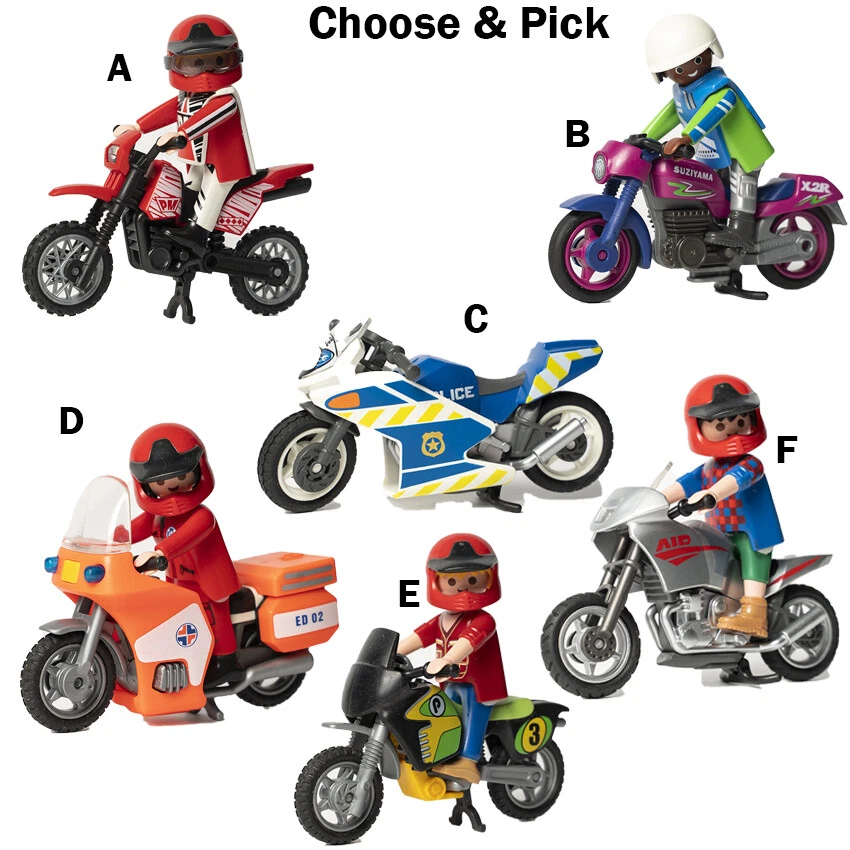 Playmobil Action 9329 pas cher, Pilotes motocross avec support de jeu