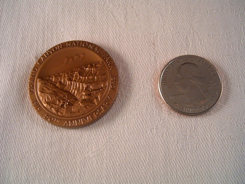 1969 GRAND CANYON 50th ANNIVERSARY BRONZE MEDAL, SEAL OF ARIZONA.