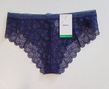 DKNY Lace Brazilian Bikini Panty Indigo DK4944 Sz L - NWT