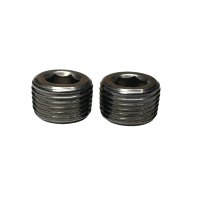2 piece 3/8  BSPT Male Stainless Steel Hex Set Screw Pipe Block Off Plug Fitting