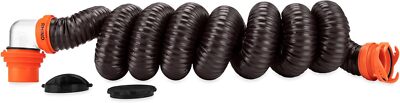 15-Ft Flexible Sewer Hose Kit For Drain Empty RV Camper Black/Gray Water Tank