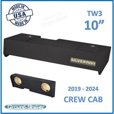 Chevy Silverado CREW Cab 2019 10" Box Subwoofer Enclosure For JL Audio TW3