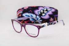 NEW VERA BRADLEY MERIT PURPLE PLUM PANSIES AUTHENTIC EYEGLASSES 49-16