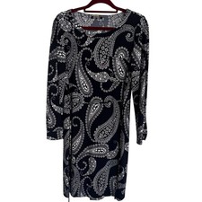 Tommy Hilfiger Women's Navy Blue Paisley Bandana Above Knee Dress Size 14