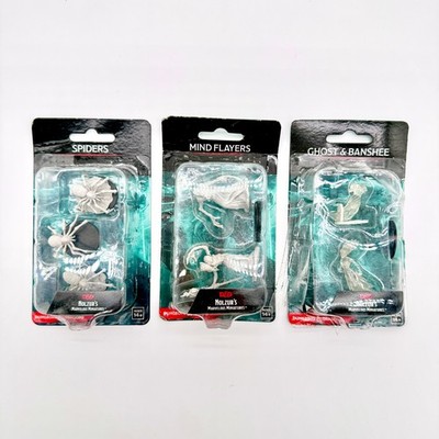 D&D Nolzur's Marvelous Miniatures Spiders Mind Flayers Ghost & Banshee 3 Set Lot