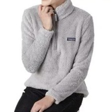 Patagonia Los Gatos 1/4 Zip Fleece Pullover Salt Grey SGRY 25235 Womens Small