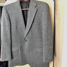 Harris Tweed Sport Coat Mens 40R Grey Herringbone Wool Blazer