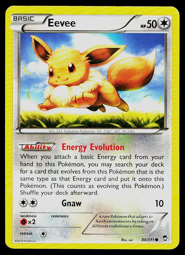 Pokemon Card Furious Fists Eevee 80/111 Common