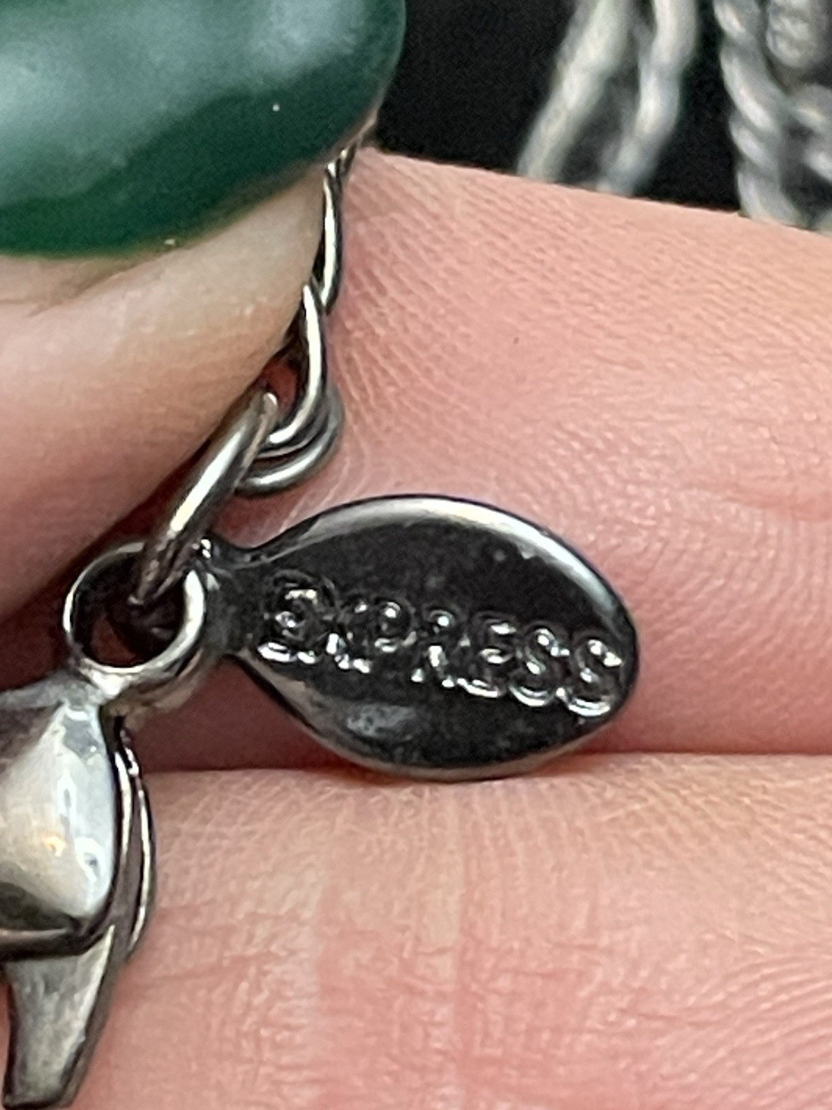 Express Silver Tone Geometric Statement Necklace … - image 5