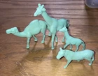 4 MARX SUPER CIRCUS 1950's figures animals Light Green giraffes Camel Donkey