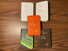 New Testament Psalms Proverbs 4.75" Green White Mix Pocket Bible Vintage Modern?