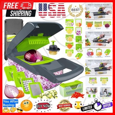 Pro-Series 20-in-1 Mandoline Slicer & Spiralizer, Veggie Chopper with Contain...