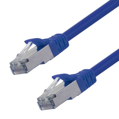 Ethernet Patch Cable CAT6A, S/FTP, 26AWG, 7 Ft,  5 pack, Blue