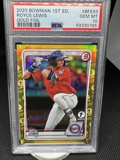 2020 Bowman 1ST ED ROYCE LEWIS Gold Foil /50 #BFE93 PSA 10 GEM MT POP 1 💎