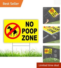 Elegant No Poop Zone Yard Sign, 12x8 - Perfect for Lawn  Garden Care