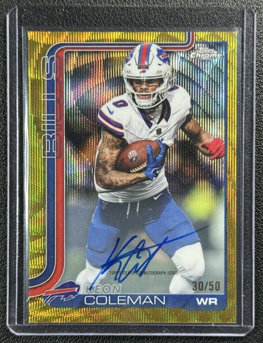 2025 Topps Chrome Keon Coleman Gold Wave Refractor (RAW)