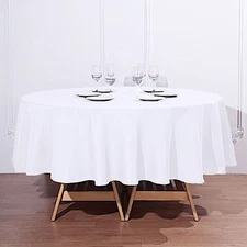 10 WHITE 90" ROUND POLYESTER TABLECLOTHS Wholesale Tabletop Decorations SALE
