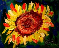 SUNFLOWERS  CONTEMPORARY    MODERN ORIGINAL PAINTINGS SIGNED   4fewf3