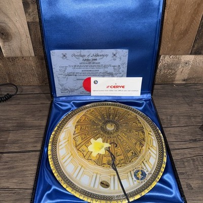 VTG Jubilee Year 2000 Count Agazzi Plate Interior view of dome St. Peter, rare