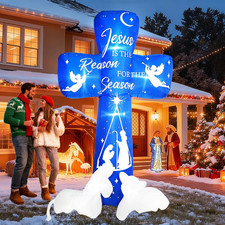 7 FT Christmas Inflatable Nativity Scenes Outdoor for Yard, Christian Christmas