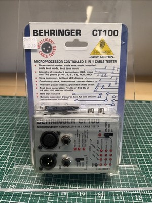 BEHRINGER /CT100 Cable Tester ''XLR/TS, TRS phone/MIDI/TT/RCA cable comp. NEW