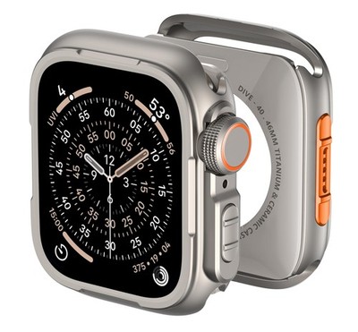 Metal Case for Apple Watch 46mm Cover,Rugged Protective Bumper +Metal Crown +...