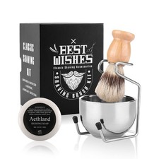 Shaving Brush Set for Men, 4 in1 Include 100g Shaving soap, Badger Shaving Br...