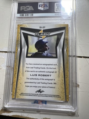 2018 Leaf Flash Luis Robert Autograph Auto PSA 10 Chicago White Sox - Picture 5 of 5