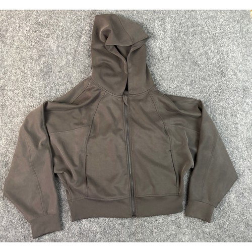 STPL The Greii Modal Blend Zip Hoodie Gray-Brown Cropped Womens Small