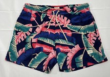 Duvin Shorts Mens Small (32x4.5”) Palm Floral Drawstring Designer Casual Bright