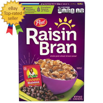 Raisin Bran Cereal Made with Wheat and Bran Flakes and Sweet Sun-Maid