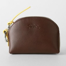 Longchamp Pocket Collection Two Tone Coin Purse Mocha Japan