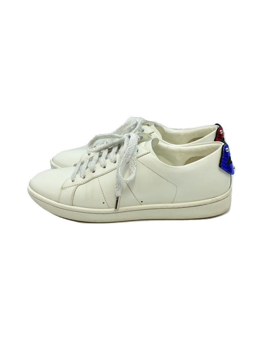 SNEAKERS SAINT LAURENT TAGLIO BASSO 35 BIANCO PELLE 484928 Usate