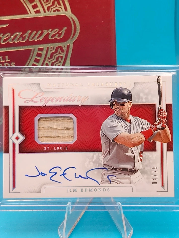 National Treasures Jim Edmonds Auto Legendary Lumber Signatures Holo Silver/25 Foto 2 de 4