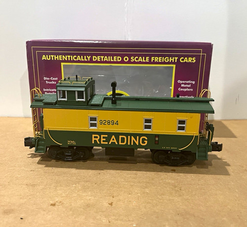 Caboose de acero de lectura MTH calibre O verde/amarillo 20-90001f #92894 | Condition: Used