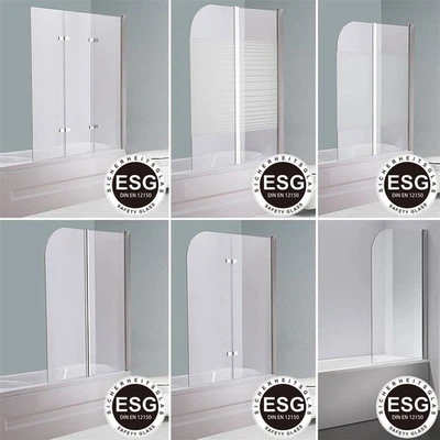MUCOLA Badewannenaufsatz Duschabtrennung Badewannenfaltwand ESG Glas Faltwand Badewanne