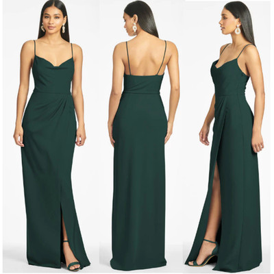 NWT Sachin & Babi Paulina Sleeveless Cowl Neck Bridesmaid Gown Emerald Women 18W