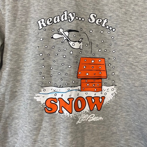 Little Kids' L.L.Bean X Peanuts Crew Sweatshirt Snow Winter 515350 Size Medium - Picture 2 of 7