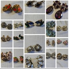 Lot Of 18 Unbranded Pairs Of Earrings Vintage Clip On / Screw On Great Condition