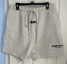 Essentials Fear Of God Men s Light Oatmeal Classic Sweat Short Size Large NWOT