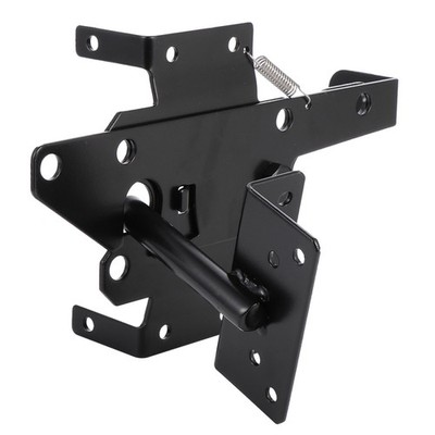 Automatic Post Mount Gate Latch in Black Steel for Yard Fences and Privacy Doors