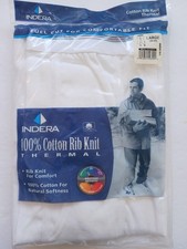 Indera Full Cut 100% Cotton Rib Knit Thermal Pants Bottoms L 38-40 Long JohnsNew