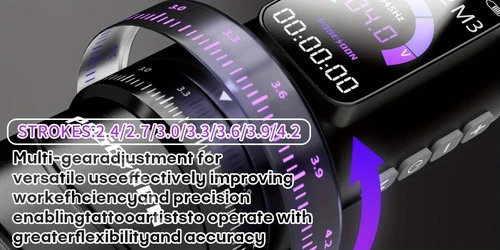 POSEIDON Wireless Tattoo Pen 2.4-4.2mm Stroke 2300mAh Digital Screen image 11