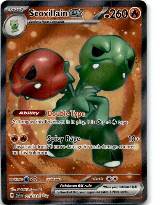 Scovillain ex 216/191 Ultra Rare Surging Sparks Pokemon Holo Near Mint