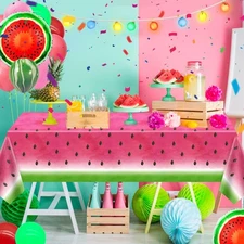 4 Pack Tablecloth Cover Decor Watermelon Party One In A Theme Birthday Supplies